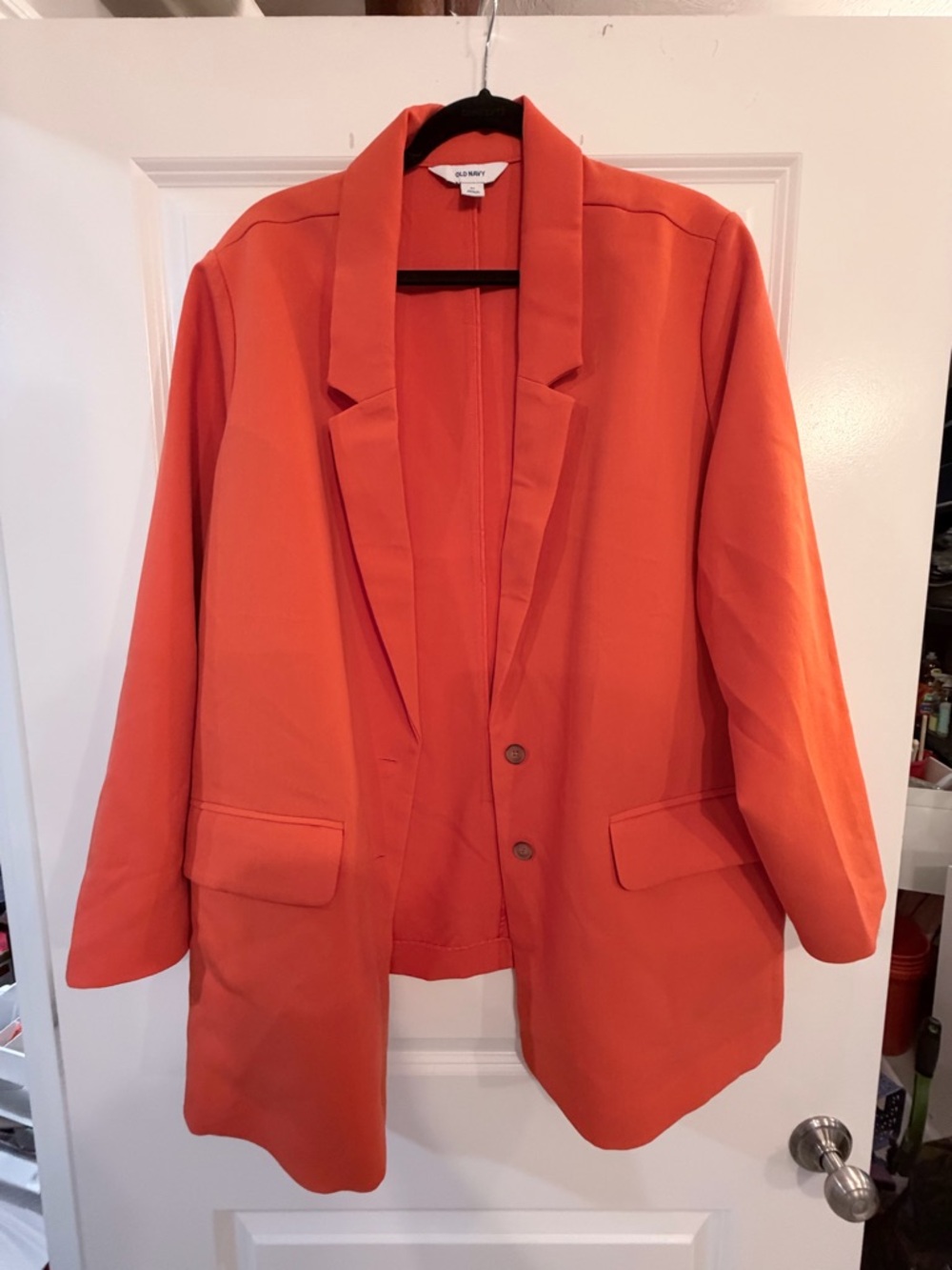 Old Navy Women's Bright Orange Open-Front Blazer
